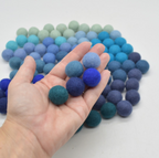 Blue Colours Felt Balls (set of 10)