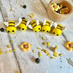 Felt Bees Loose Parts (set of 5)