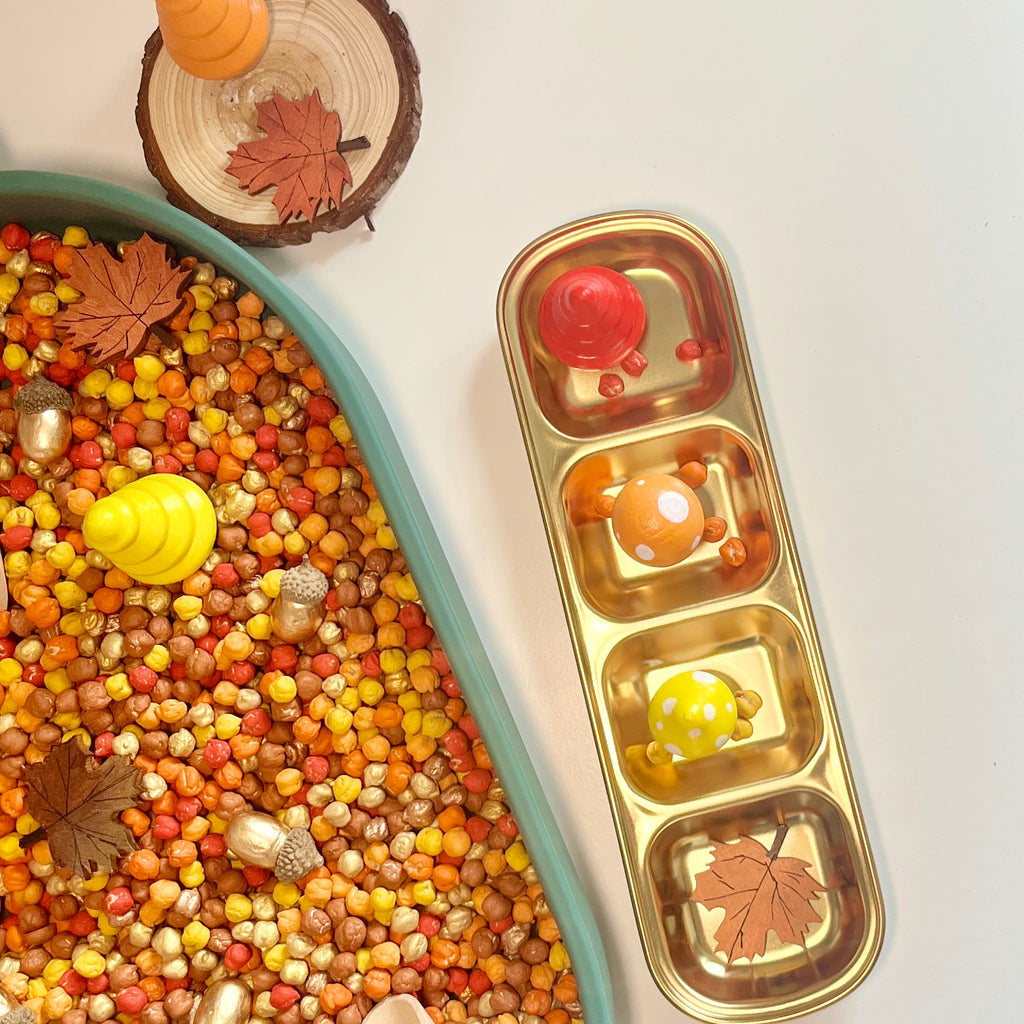 Gold stainless steel sorting tray