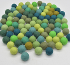 Green Colours Felt Balls (set of 10)