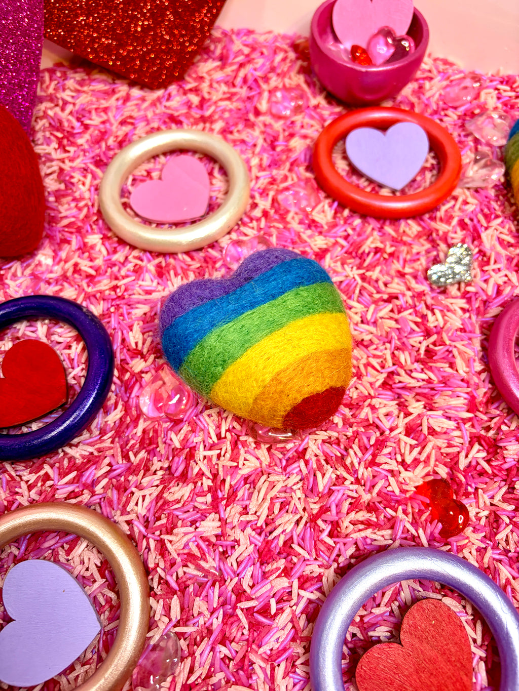 Large Rainbow Felt Heart