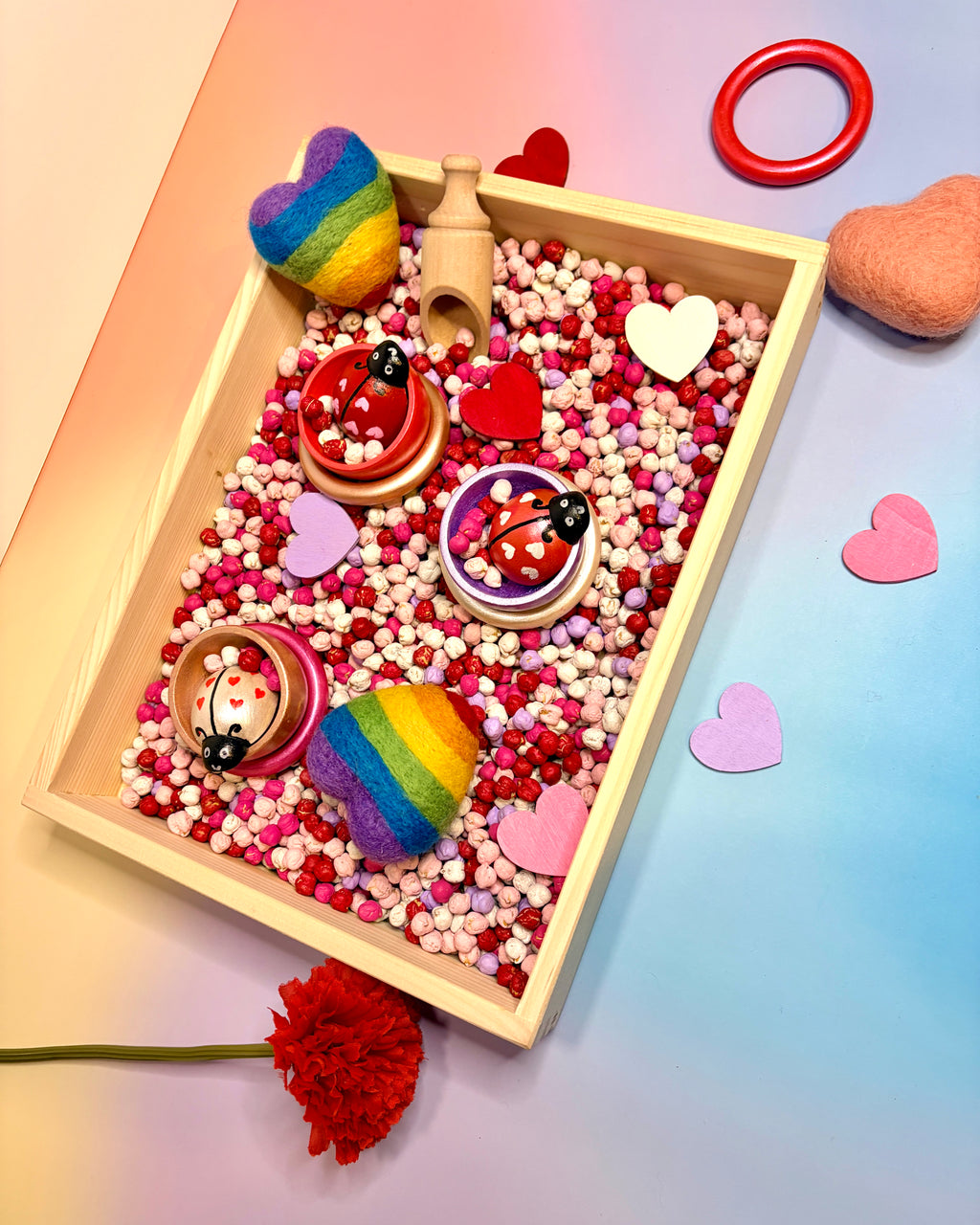 Large Rainbow Felt Heart