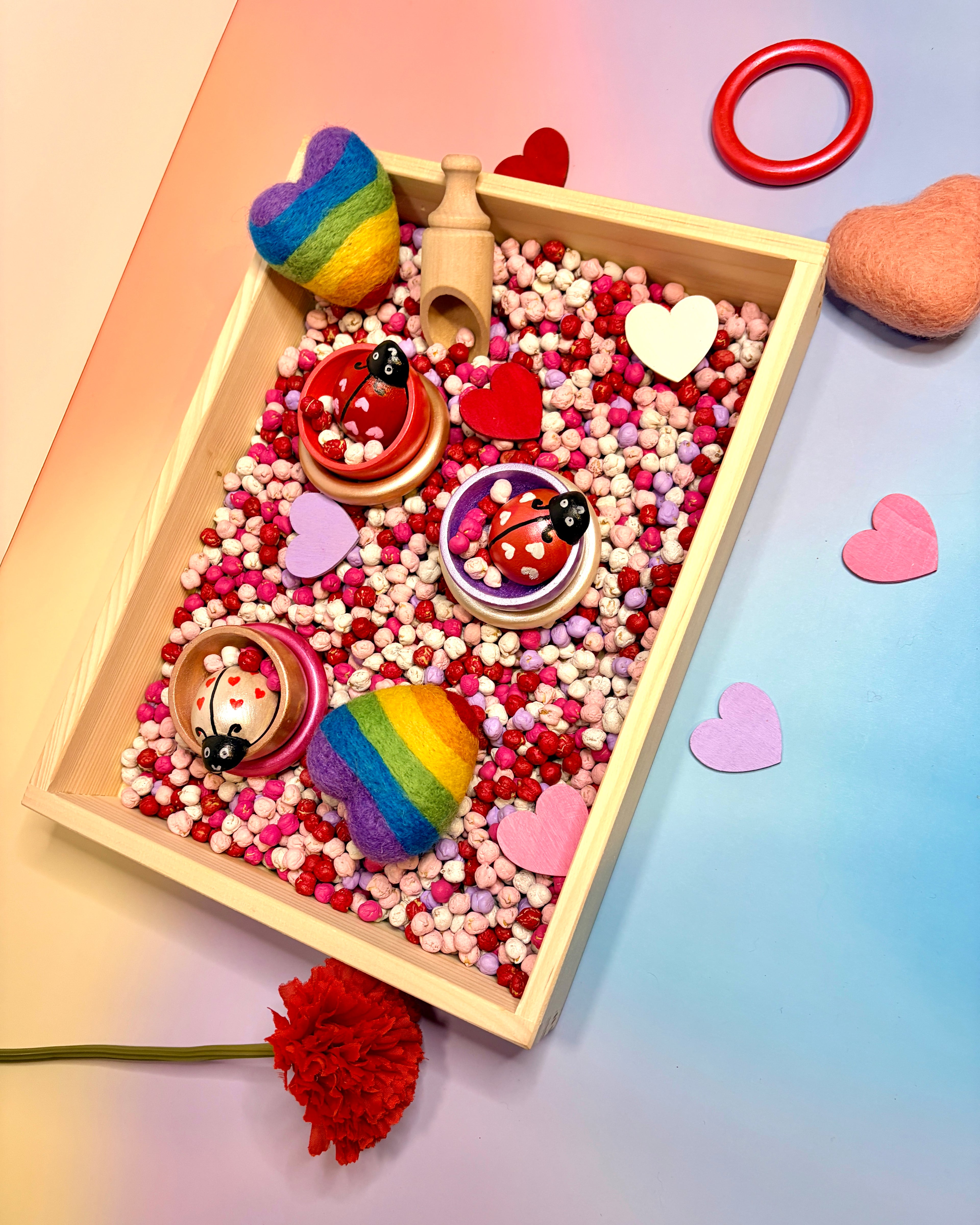 Large Rainbow Felt Heart