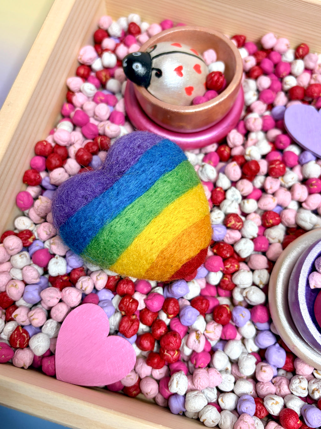 Large Rainbow Felt Heart