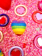 Large Rainbow Felt Heart