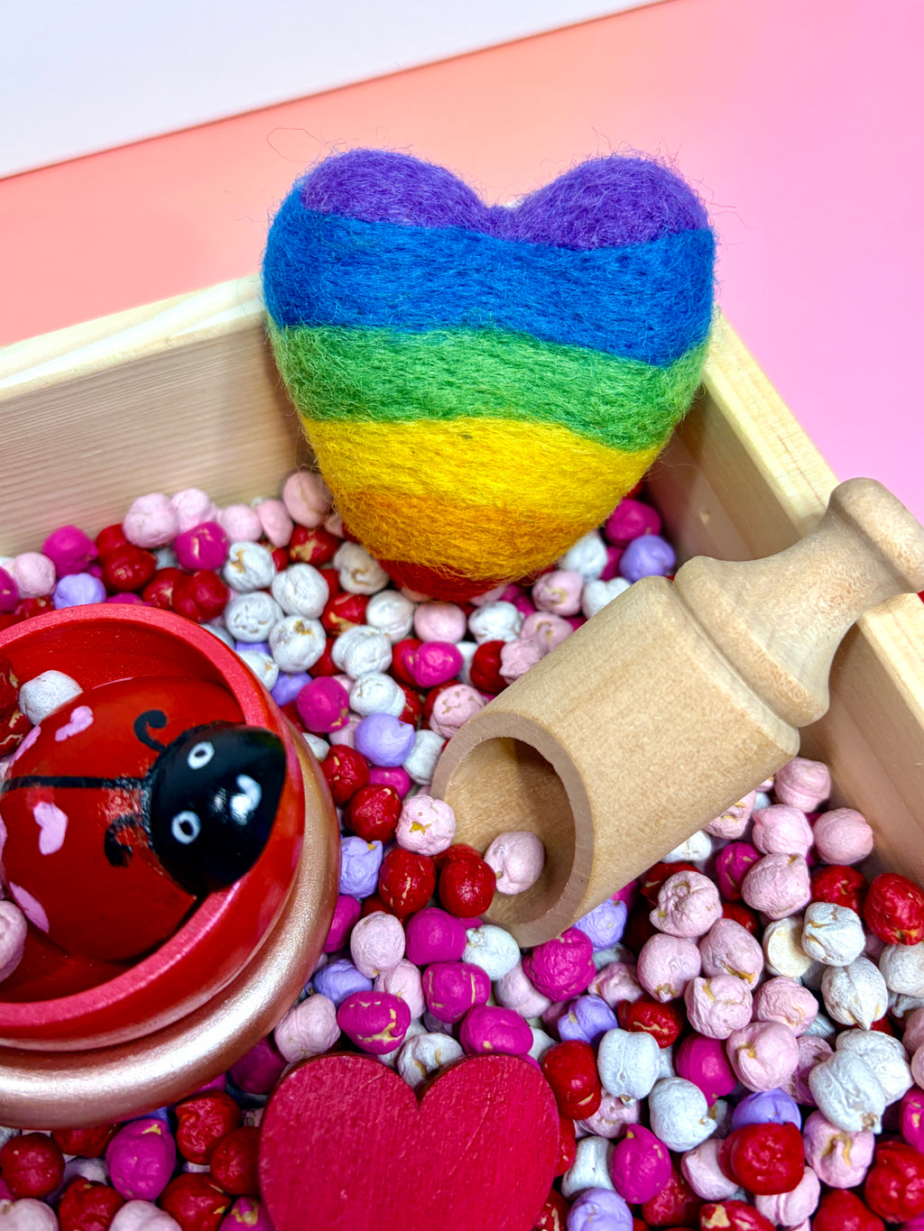 Large Rainbow Felt Heart