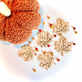 Natural wooden maple leaves (set of 5)