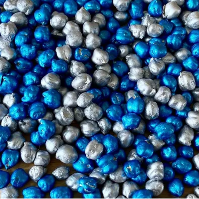 Silver and Blue Metallic Chickpeas Mix