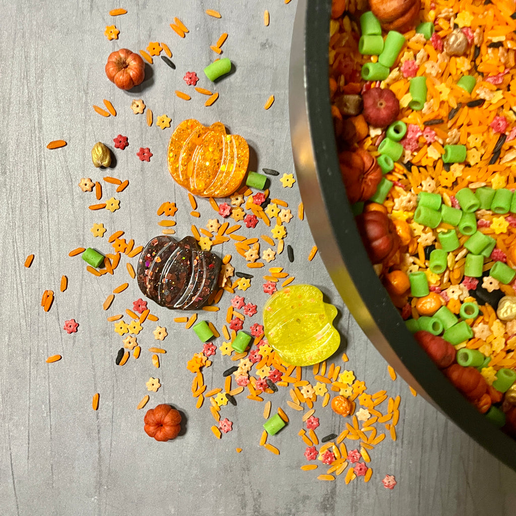 Trio of Resin Pumpkin Treasures