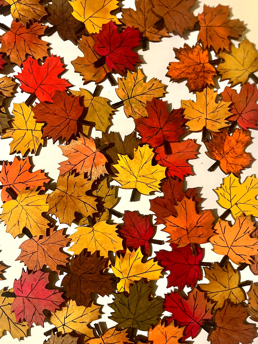 Wooden Autumn Leaf Counters (set of 10)