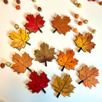Wooden Autumn Leaf Counters (set of 10)