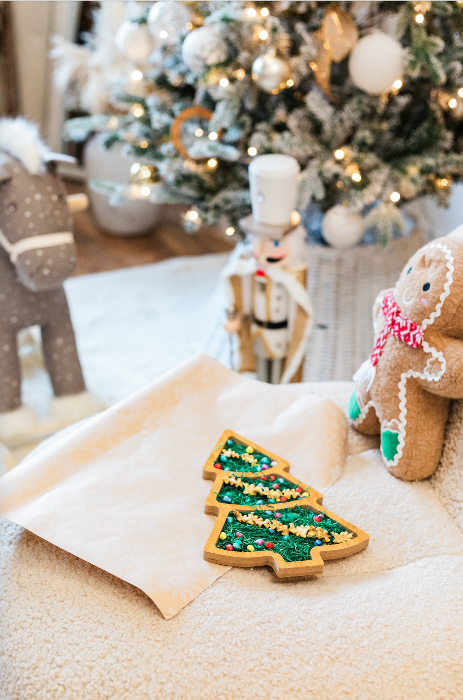 Wooden Christmas Tree Play Tray