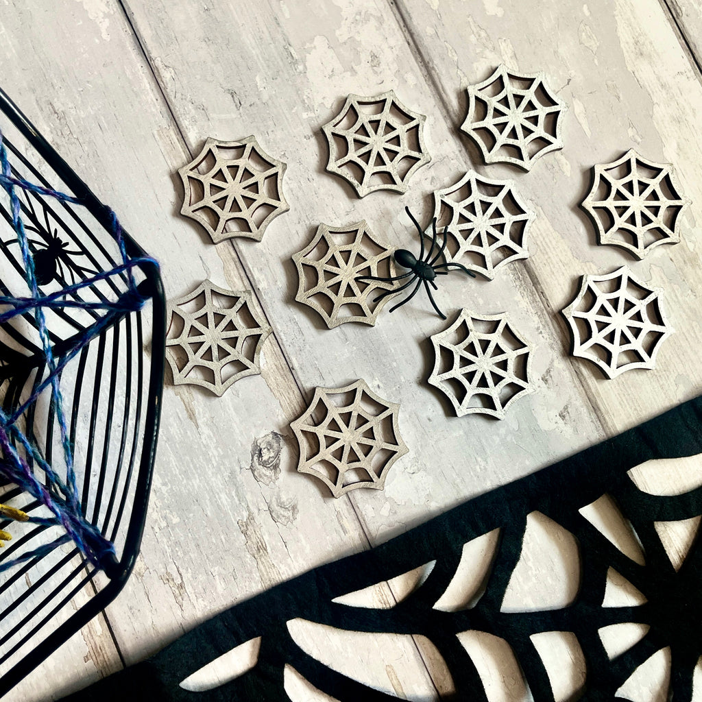 Wooden Cobweb Counters (set of 10)