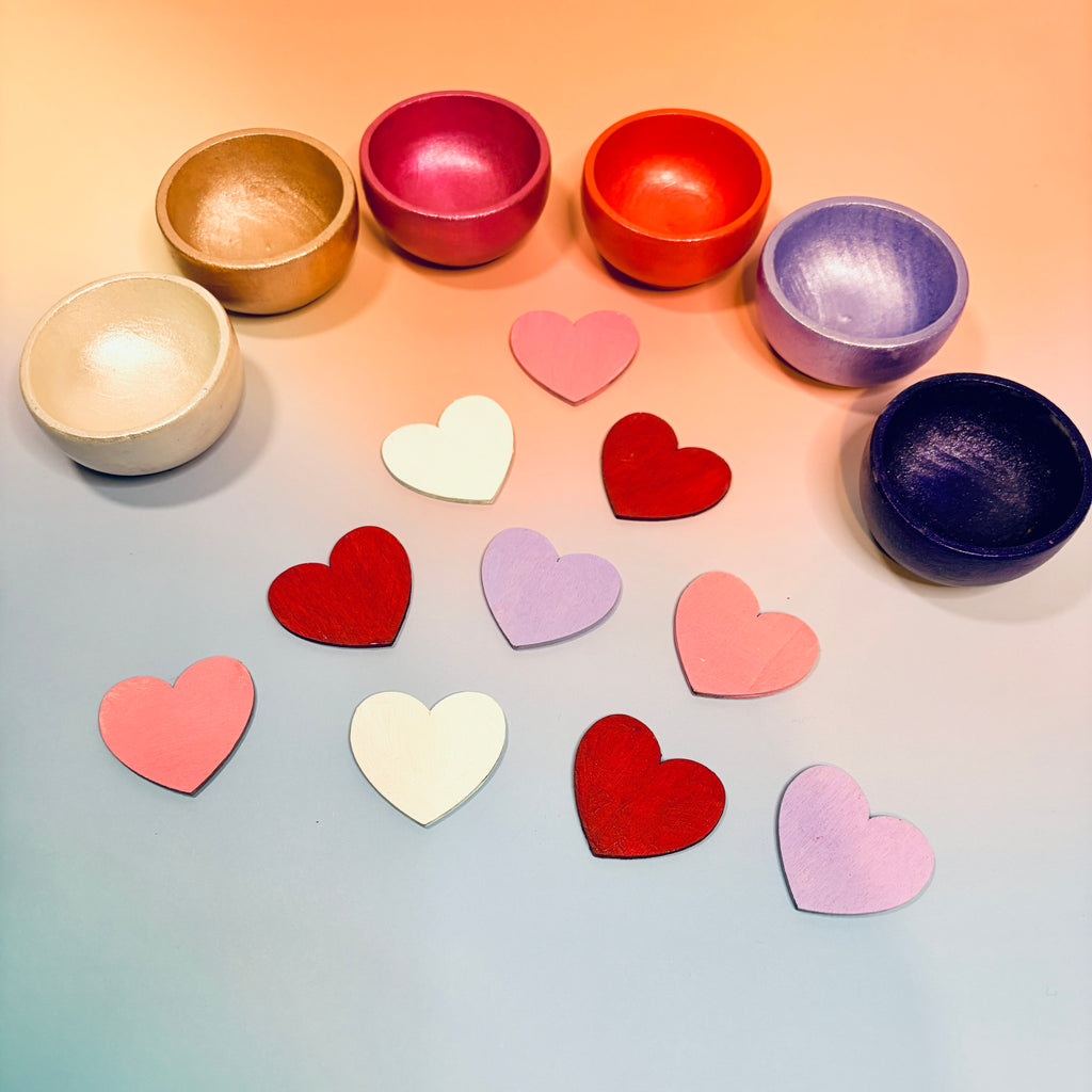 Wooden Heart Counters (set of 10)