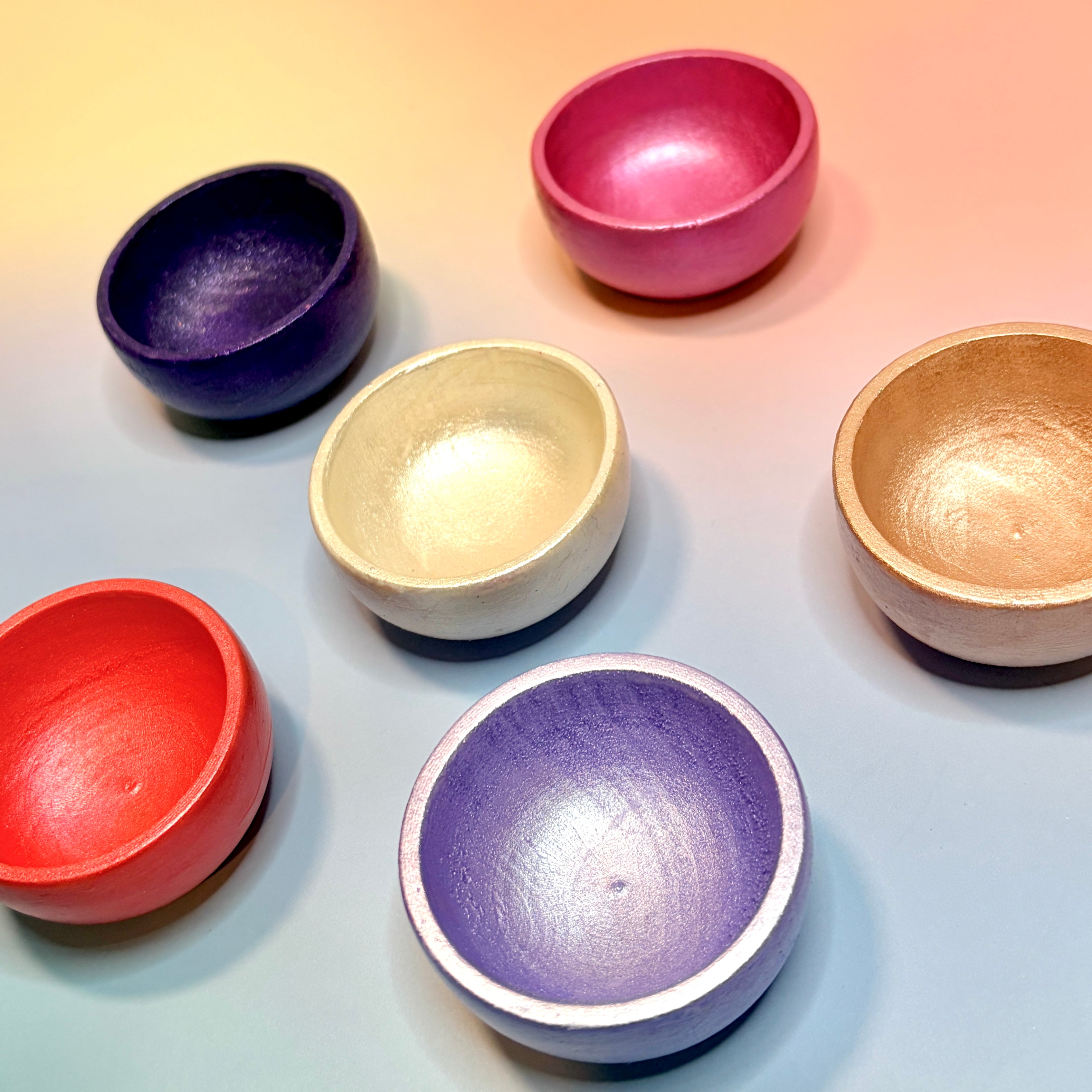 Wooden Mini Bowls Set (set of 6)